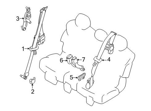 2019 Nissan Armada Seat Belt Adjuster-Seat Belt Diagram for 87824-9Y000