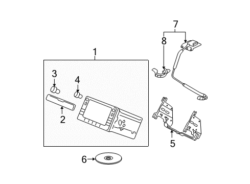 2009 Honda Fit Navigation System Bracket, Audio Diagram for 77255-TF0-000