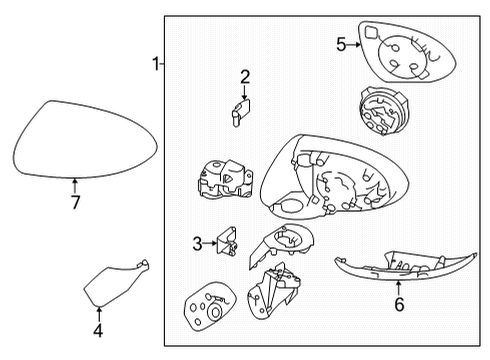 2022 Toyota GR86 Outside Mirrors Mirror Assembly Diagram for SU003-10545