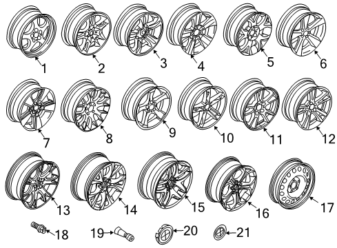 2006 BMW X3 Wheels, Covers & Trim Light Alloy Rim Diagram for 36113401198