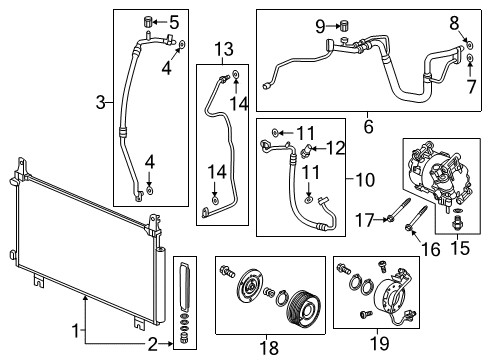 2019 Honda CR-V A/C Condenser, Compressor & Lines Valve, Pressure Relief Diagram for 38801-5FA-T11