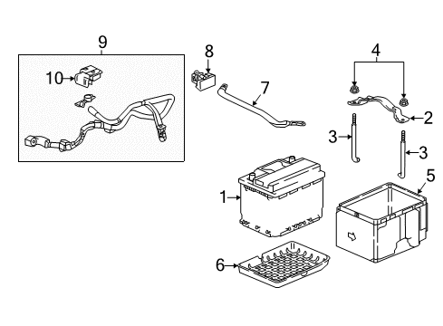 2021 Honda Accord Battery Insulator, Battery (L2) Diagram for 31531-TVA-A01