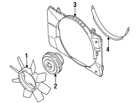 1993 Nissan 300ZX Cooling System, Radiator, Water Pump, Cooling Fan SHROUD-Upper Diagram for 21476-30P00