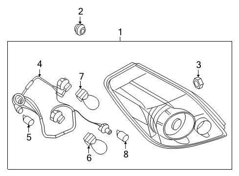 2009 Nissan Altima Bulbs Harness-Sub, Rear Combination Lamp Diagram for 26551-JA00A