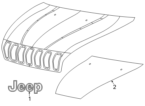 2017 Jeep Cherokee Exterior Trim - Hood NAMEPLATE-Hood Diagram for 55112722AA