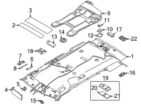 2022 Kia Carnival Interior Trim - Roof Lamp Assembly-Vanity, LH Diagram for 92890L1000BSU