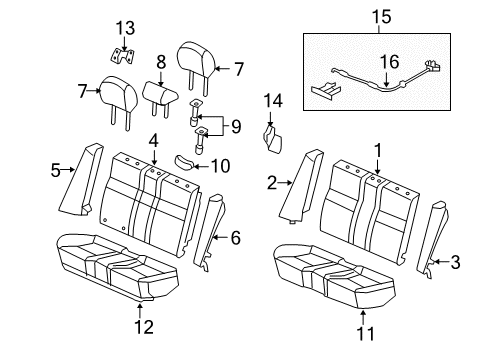 2010 Honda Civic Rear Seat Components Pad & Frame, RR. Seat Cushion Diagram for 82137-SNF-A01