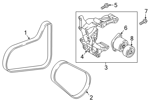 2020 Kia Optima Belts & Pulleys Tensioner Assembly Diagram for 25281-2E650