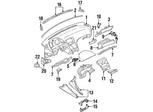 1994 Nissan 300ZX Instrument Panel Lock Assy-Glove Box Lid Diagram for 68630-30P00