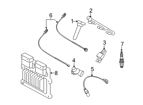 2006 Kia Optima Powertrain Control Harness-Ignition Coil Diagram for 39610-3E100