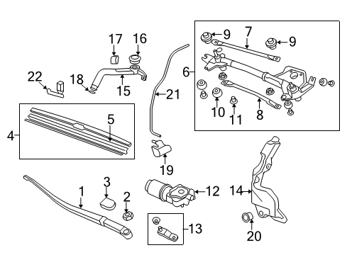 2009 Acura RDX Wiper & Washer Components Windshield Wiper Blade Diagram for 76630-STK-A02