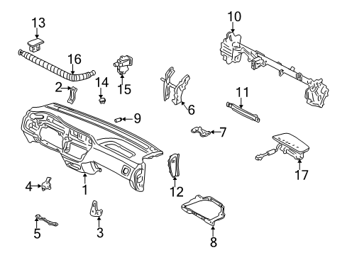 2004 Honda Odyssey Cluster & Switches, Instrument Panel Panel Assy., Instrument *G48L* (DARK FERN) Diagram for 77100-S0X-A00ZA