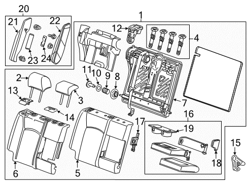 2015 Buick Verano Rear Seat Components Bolster Diagram for 23212631