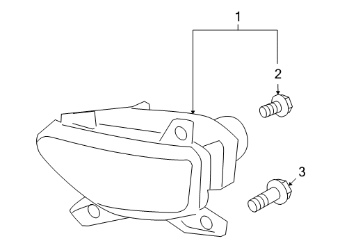 2008 Hyundai Veracruz Bulbs Front Driver Side Fog Light Assembly Diagram for 92201-3J000