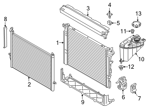 2018 BMW 740i xDrive Radiator & Components Radiator Diagram for 17118743663