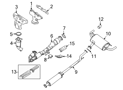 2008 Nissan Altima Exhaust Components, Exhaust Manifold MUFFLER Assembly-Exhaust, Sub Diagram for 20300-JB100