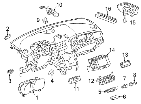 2013 Chevrolet Malibu Cluster & Switches, Instrument Panel Switch Asm-Hazard Warning & Accessory *Argt/Notusgf Diagram for 20902229