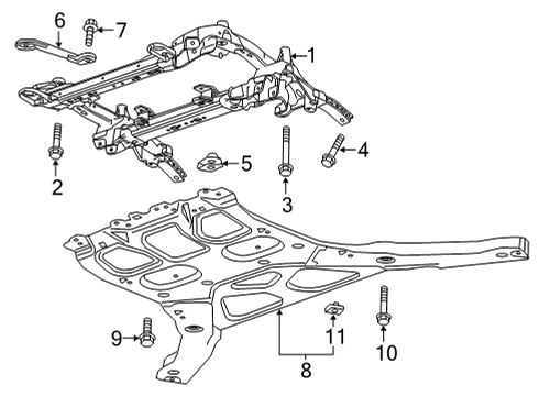 2022 Cadillac CT4 Suspension Mounting - Front Lower Shield Diagram for 84074097