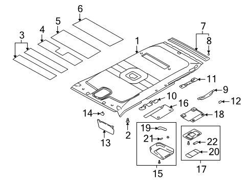 2004 Hyundai Santa Fe Interior Trim - Roof Overhead Multi Console Lamp Assembly Diagram for 92800-26300-BU