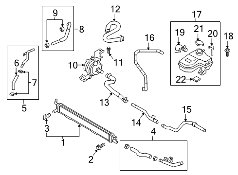 2020 Kia Optima Inverter Cooling Components Pipe Assembly-Water, C Diagram for 25443-E6000
