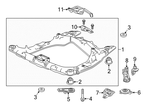 2015 Acura RLX Suspension Mounting - Front Stay, Front Sub-Frame Mounting (Front ) Diagram for 50265-TY2-A00