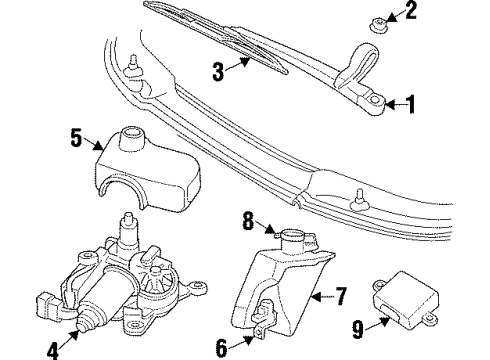 1992 Dodge Viper Wiper & Washer Components Arm-Windshield WIPER Diagram for 4643130