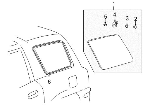 1999 Toyota RAV4 Quarter Panel - Glass & Hardware Weatherstrip, Quarter Window, RH Diagram for 62741-42010