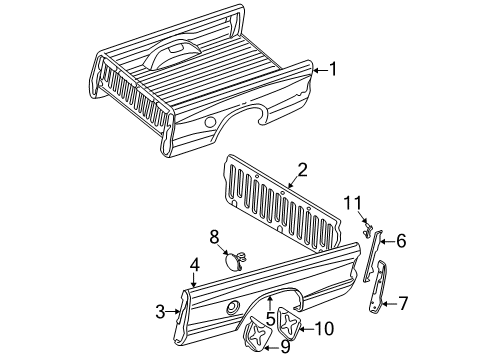 2006 Dodge Dakota Front & Side Panels Shield-Splash Diagram for 55359518AC