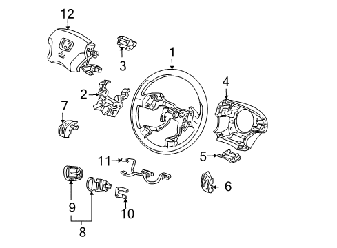 2005 Honda Accord Steering Column, Steering Wheel & Trim Plate, Hook Diagram for 78519-SDB-A81