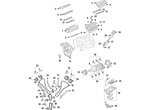 2019 Chrysler Pacifica Engine Parts, Mounts, Cylinder Head & Valves, Camshaft & Timing, Oil Pan, Oil Pump, Crankshaft & Bearings, Pistons, Rings & Bearings, Variable Valve Timing Engine Exhaust Camshaft Diagram for 68234965AA