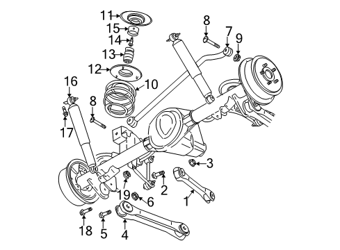 2001 Jeep Wrangler Rear Suspension ABSORBER-Suspension Diagram for 52060450AA