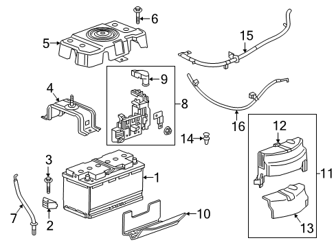 2019 Cadillac CT6 Battery Positive Cable Diagram for 84488910