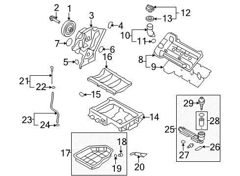 2012 Hyundai Genesis Filters Adapter Assembly Diagram for 22430-3C400
