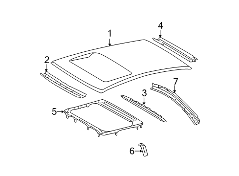 2008 Toyota Solara Roof & Components Support Diagram for 63118-AA020