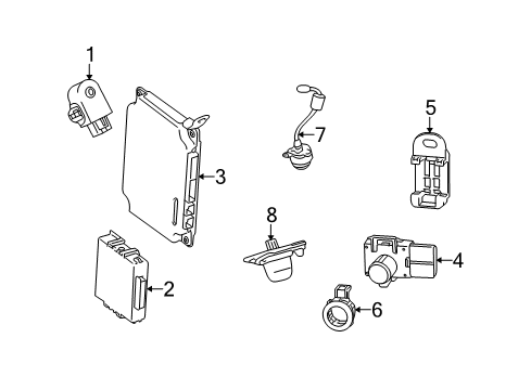 2013 Lexus RX350 Electrical Components Sensor, Ultrasonic Diagram for 89341-33190-A3