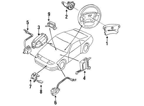 1995 Nissan 300ZX Air Bag Components Clock Spring Steering Air Bag Wire Diagram for B5554-48P10