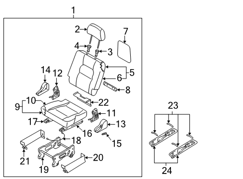 2005 Kia Sedona Rear Seat Components Cover-Side, RH Diagram for 0K54J88668ACY