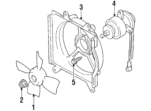 1988 Toyota Corolla Cooling System, Radiator, Water Pump, Cooling Fan Shroud Sub-Assy, Fan Diagram for 16711-16140