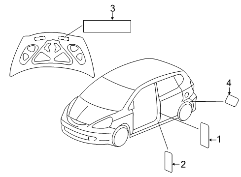 2019 Honda Fit Information Labels Label A/C Diagram for 80050-T5R-A00