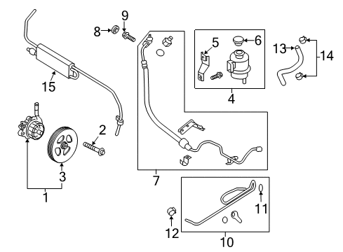 2019 Nissan Titan P/S Pump & Hoses, Steering Gear & Linkage Pump Power Steering Diagram for 49110-EZ30C