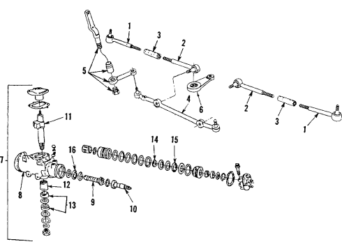 1986 Pontiac Parisienne P/S Pump & Hoses, Steering Gear & Linkage Pump Asm-P/S Diagram for 7840244