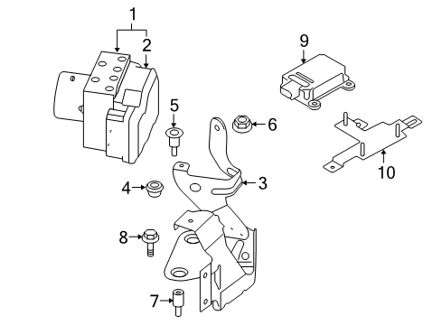 2011 Mini Cooper ABS Components Hex Bolt Diagram for 07119904400