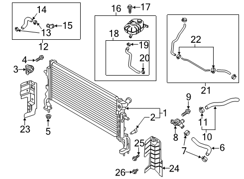 2021 Hyundai Veloster Radiator & Components Clamp-Hose Diagram for 14720-21006-S