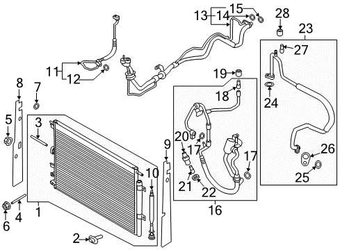 2016 Lincoln MKX A/C Condenser, Compressor & Lines Upper Pressure Hose Diagram for E1GZ-19D742-PC