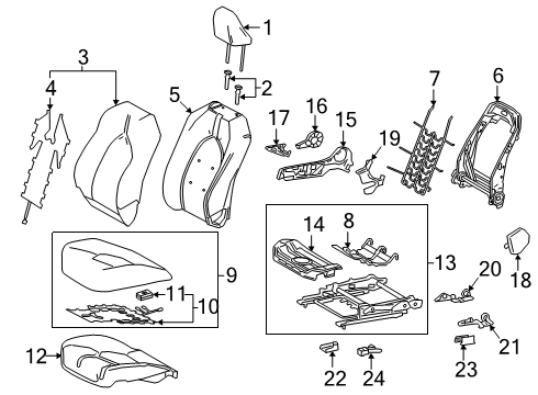 2018 Toyota Camry Passenger Seat Components Seat Cushion Pad Diagram for 71511-06830