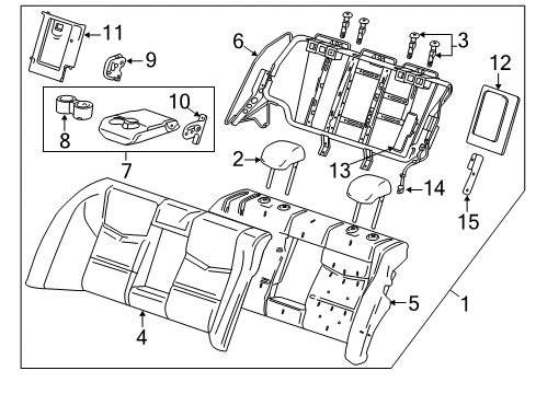 2013 Cadillac ATS Rear Seat Components Closure Panel Diagram for 22879978