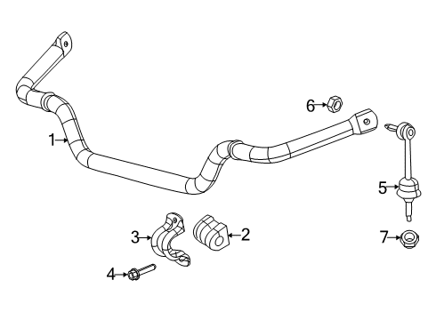 2020 Ram 1500 Stabilizer Bar & Components - Front Link Kit-STABILIZER Bar Diagram for 68399870AB