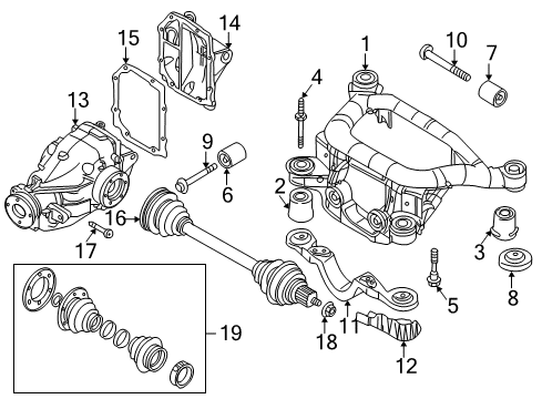 2003 BMW 325xi Axle & Differential - Rear Torx Screw With Ribs Diagram for 26117571956