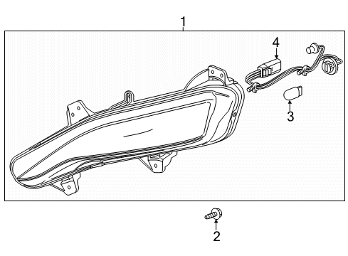 2019 Chevrolet Malibu Bulbs Turn Signal Lamp Diagram for 84843547