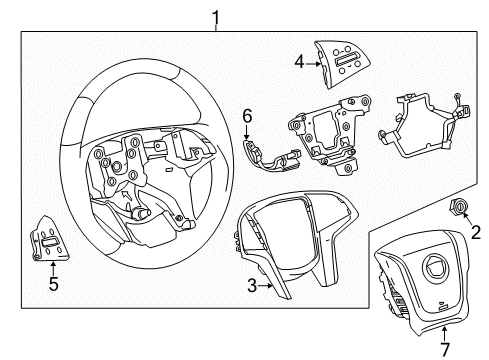 2019 Cadillac Escalade Steering Column & Wheel, Steering Gear & Linkage Cover Diagram for 22955986